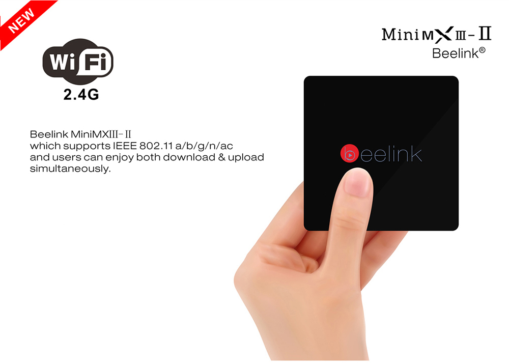Beelink MiniMXIII - II TV Box 2.4GHz WiFi Bluetooth 4.0 Android 6.0