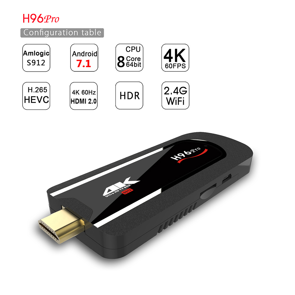 H96 Pro Android 7.1.1 OS Amlogic S912 BT4.1 TV Dongle